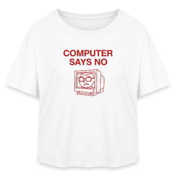 Retro Computer Says No Design - Relaxed Fit Frauen Modal Cotton T-Shirt von Stanley/Stella - Weiß - Vorne - AI Model Female 172 light (172cm)