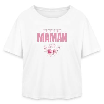 Blumen-Mama 2027 - Relaxed Fit Frauen Modal Cotton T-Shirt von Stanley/Stella - Weiß - Vorne - AI Model Female 172 light (172cm)