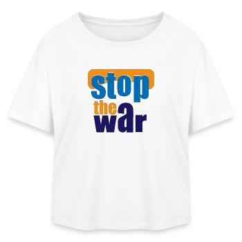 Stop the wars - Relaxed Fit Women's Modal Cotton T-Shirt by Stanley/Stella - white - Front - AI Model Female 172 light (172cm)