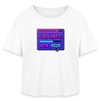 Gute Stimmung beim Laden digitaler Kunst - Relaxed Fit Frauen Modal Cotton T-Shirt von Stanley/Stella - Weiß - Vorne - AI Model Female 172 light (172cm)