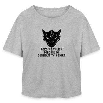 Généré par le Basilic - T-shirt femme coupe décontractée en coton modal Stanley/Stella - gris chiné - Devant - AI Model Female 172 light (172cm)