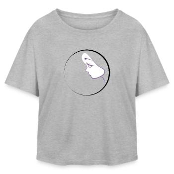 Purple female silhouette - Relaxed Fit Women's Modal Cotton T-Shirt by Stanley/Stella - heather grey - Front - AI Model Female 172 light (172cm)