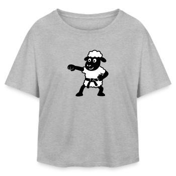 Karate Sheep - Relaxed Fit Women's Modal Cotton T-Shirt by Stanley/Stella - heather grey - Front - AI Model Female 172 light (172cm)