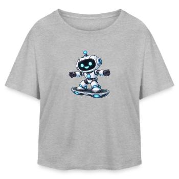 Robot Hoverboard  - Relaxed Fit Frauen Modal Cotton T-Shirt von Stanley/Stella - Grau meliert - Vorne - AI Model Female 172 light (172cm)