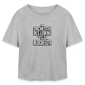 Orchestra of Life Recorder Design - Relaxed Fit Women's Modal Cotton T-Shirt by Stanley/Stella - heather grey - Front - AI Model Female 172 light (172cm)