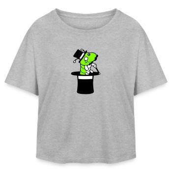 Caterpillar Sir Mr rich monocle top hat magician - Relaxed Fit Women's Modal Cotton T-Shirt by Stanley/Stella - heather grey - Front - AI Model Female 172 light (172cm)