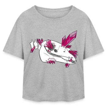 Crystal Skull - Horse (by Leni Riosa) - Relaxed Fit Women's Modal Cotton T-Shirt by Stanley/Stella - heather grey - Front - AI Model Female 172 light (172cm)