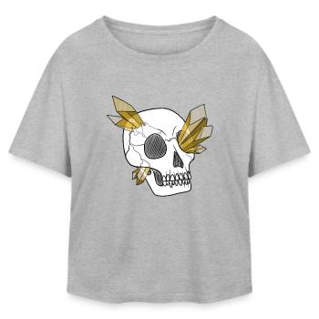 Crâne de Cristal - Humain (par Leni Riosa) - T-shirt femme coupe décontractée en coton modal Stanley/Stella - gris chiné - Devant - AI Model Female 172 light (172cm)