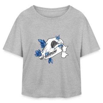 Crystal Skull - Canidae (by Leni Riosa) - Relaxed Fit Women's Modal Cotton T-Shirt by Stanley/Stella - heather grey - Front - AI Model Female 172 light (172cm)
