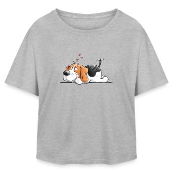Beagle Love I race de chien BD I chien - T-shirt femme coupe décontractée en coton modal Stanley/Stella - gris chiné - Devant - AI Model Female 172 light (172cm)