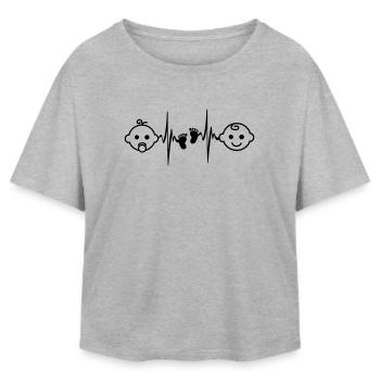 Bébé fille ou garçon - T-shirt femme coupe décontractée en coton modal Stanley/Stella - gris chiné - Devant - AI Model Female 172 light (172cm)