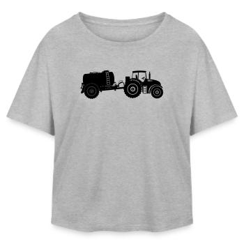 Traktor mit Geierbehälter - Relaxed Fit Frauen Modal Cotton T-Shirt von Stanley/Stella - Grau meliert - Vorne - AI Model Female 172 light (172cm)