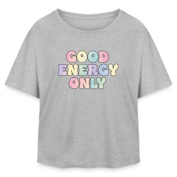 Seulement de l’énergie positive - T-shirt femme coupe décontractée en coton modal Stanley/Stella - gris chiné - Devant - AI Model Female 172 light (172cm)