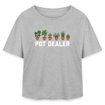 Urban Jungle: Dein lokaler Pot Dealer - Relaxed Fit Frauen Modal Cotton T-Shirt von Stanley/Stella - Grau meliert - Vorne - AI Model Female 172 light (172cm)