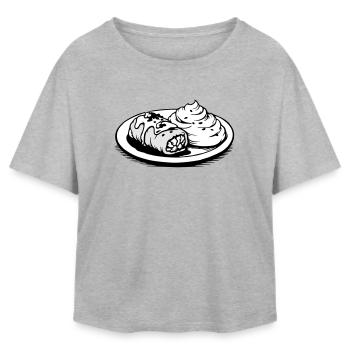 Wrap de chou Golubzi avec purée de pommes de terre - T-shirt femme coupe décontractée en coton modal Stanley/Stella - gris chiné - Devant - AI Model Female 172 light (172cm)