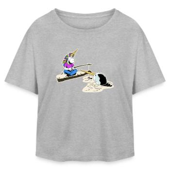 Einhorn und Narwal - Relaxed Fit Frauen Modal Cotton T-Shirt von Stanley/Stella - Grau meliert - Vorne - AI Model Female 172 light (172cm)