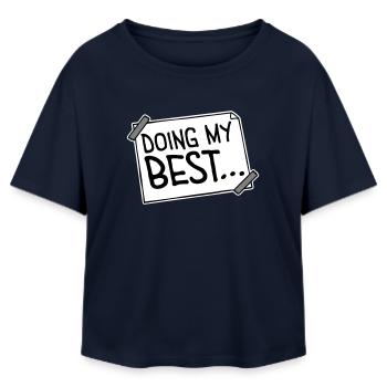Doing My Best Lustig Ehrlich Motivational Spruch - Relaxed Fit Frauen Modal Cotton T-Shirt von Stanley/Stella - Navy - Vorne - AI Model Female 172 light (172cm)
