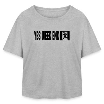 Yes Week End - Emergency - Relaxed Fit Women's Modal Cotton T-Shirt by Stanley/Stella - heather grey - Front - AI Model Female 172 light (172cm)