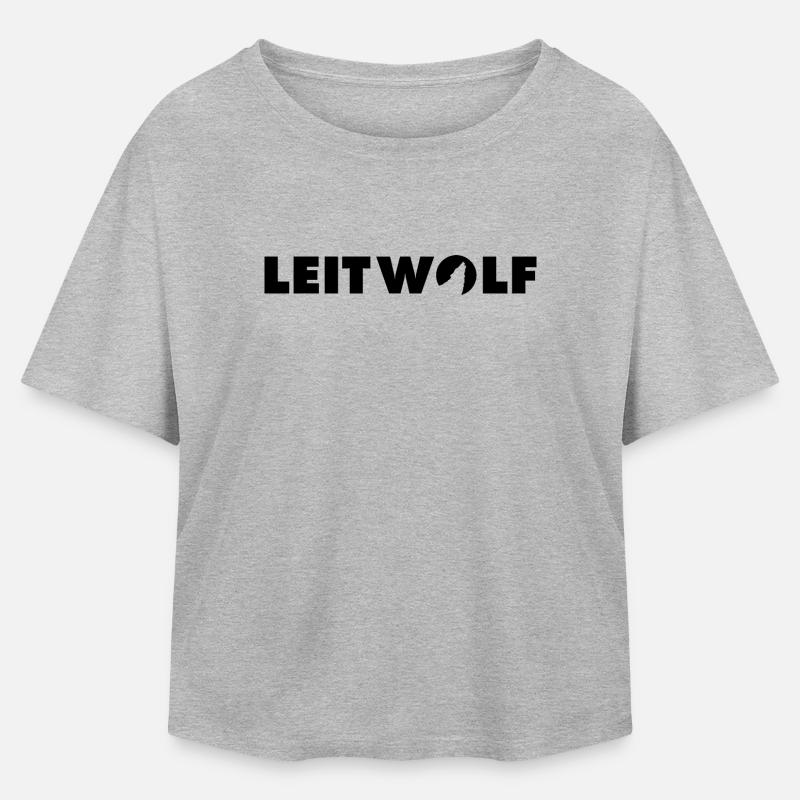 Leitwolf lettering - Relaxed Fit Women's Modal Cotton T-Shirt by Stanley/Stella - heather grey