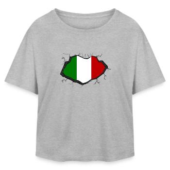 Italian flag - Relaxed Fit Women's Modal Cotton T-Shirt by Stanley/Stella - heather grey - Front - AI Model Female 172 light (172cm)