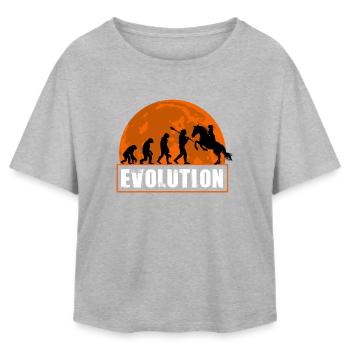 Evolution Of Horse Racing Jockey Equestrian - Relaxed Fit Women's Modal Cotton T-Shirt by Stanley/Stella - heather grey - Front - AI Model Female 172 light (172cm)