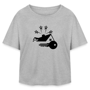Schlüssel für das neue Haus glänzt mit 3 Sternen - Relaxed Fit Frauen Modal Cotton T-Shirt von Stanley/Stella - Grau meliert - Vorne - AI Model Female 172 light (172cm)