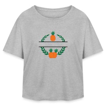 Ananas en couronne de laurier avec ananas orange - T-shirt femme coupe décontractée en coton modal Stanley/Stella - gris chiné - Devant - AI Model Female 172 light (172cm)