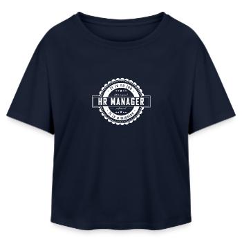 Responsable RH - T-shirt femme coupe décontractée en coton modal Stanley/Stella - marine - Devant - AI Model Female 172 light (172cm)