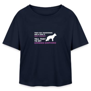 German shepherd - Relaxed Fit Women's Modal Cotton T-Shirt by Stanley/Stella - navy - Front - AI Model Female 172 light (172cm)