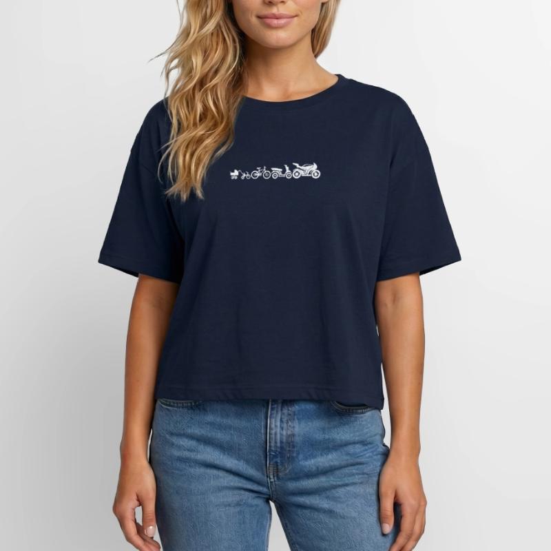 Motorcycle Evolution Motorcycles Development Funny T-shirt femme coupe décontractée en coton modal Stanley/Stella