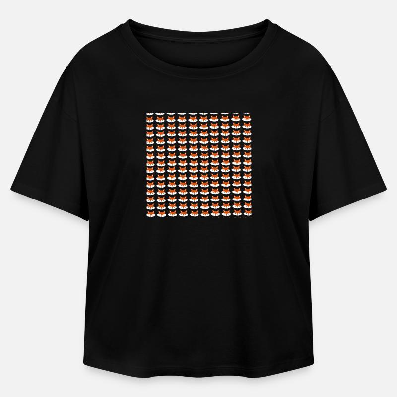 Fox head pattern, children's pattern - Relaxed Fit Women's Modal Cotton T-Shirt by Stanley/Stella - black