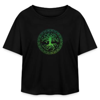 Celtic Tree of Life - Relaxed Fit Women's Modal Cotton T-Shirt by Stanley/Stella - black - Front - AI Model Female 172 light (172cm)