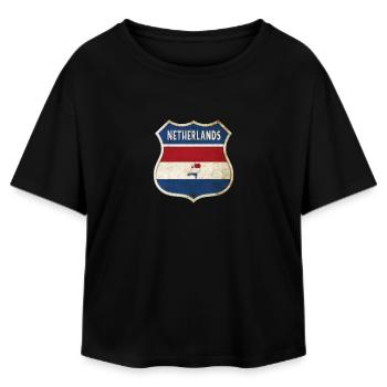 Design du drapeau des Pays-Bas - T-shirt femme coupe décontractée en coton modal Stanley/Stella - noir - Devant - AI Model Female 172 light (172cm)