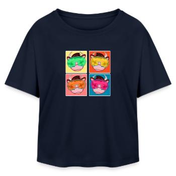 SKIFAHREN FAMILIEN - WITERFERIEN SKI KÜHE - Relaxed Fit Frauen Modal Cotton T-Shirt von Stanley/Stella - Navy - Vorne - AI Model Female 172 light (172cm)