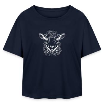 Lamm Portrait - Relaxed Fit Frauen Modal Cotton T-Shirt von Stanley/Stella - Navy - Vorne - AI Model Female 172 light (172cm)