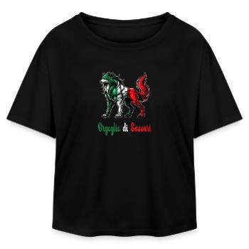 Le drapeau italien Fierté de Sassari - T-shirt femme coupe décontractée en coton modal Stanley/Stella - noir - Devant - AI Model Female 172 light (172cm)
