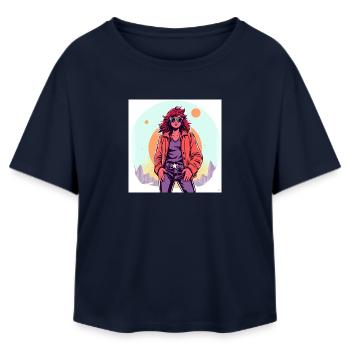 90‘s Style - Relaxed Fit Frauen Modal Cotton T-Shirt von Stanley/Stella - Navy - Vorne - AI Model Female 172 light (172cm)