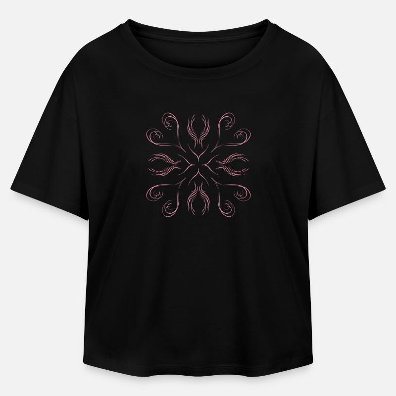 Pink hearts as a pattern - Relaxed Fit Women's Modal Cotton T-Shirt by Stanley/Stella - black