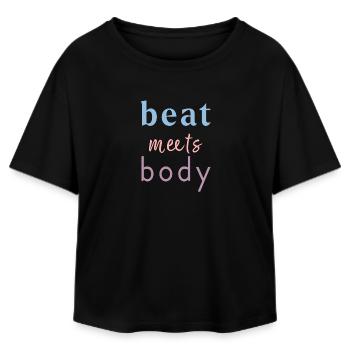 Beat Meets Body – Dance Saying Design - Relaxed Fit Women's Modal Cotton T-Shirt by Stanley/Stella - black - Front - AI Model Female 172 light (172cm)