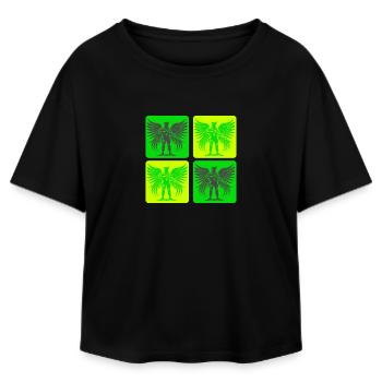 Soldier Angel Design - Relaxed Fit Women's Modal Cotton T-Shirt by Stanley/Stella - black - Front - AI Model Female 172 light (172cm)