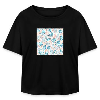 Design mit blauem und korallenfarbenem Zweig - Relaxed Fit Frauen Modal Cotton T-Shirt von Stanley/Stella - Schwarz - Vorne - AI Model Female 172 light (172cm)