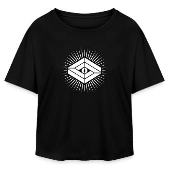 cat eye - Relaxed Fit Women's Modal Cotton T-Shirt by Stanley/Stella - black - Front - AI Model Female 172 light (172cm)