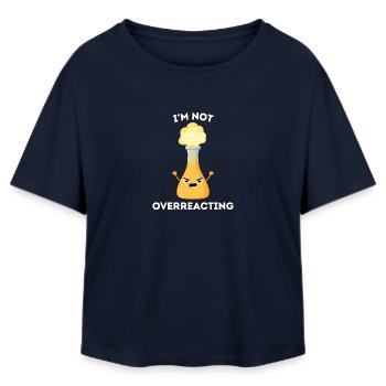 I'm not overreacting – Chemistry pun - Relaxed Fit Women's Modal Cotton T-Shirt by Stanley/Stella - navy - Front - AI Model Female 172 light (172cm)