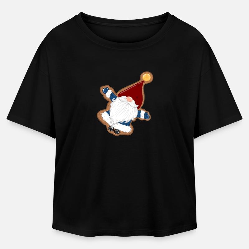 BiscuitSanta in a gingerbread frame - Relaxed Fit Women's Modal Cotton T-Shirt by Stanley/Stella - black