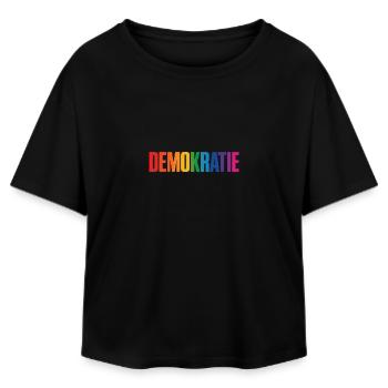 Démocratie - Logo de la fierté cool - T-shirt femme coupe décontractée en coton modal Stanley/Stella - noir - Devant - AI Model Female 172 light (172cm)