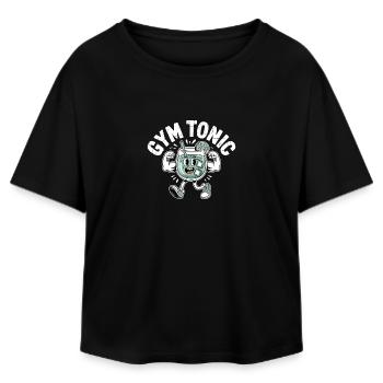 Gym Tonic - Motivational Gym Quote - Relaxed Fit Women's Modal Cotton T-Shirt by Stanley/Stella - black - Front - AI Model Female 172 light (172cm)