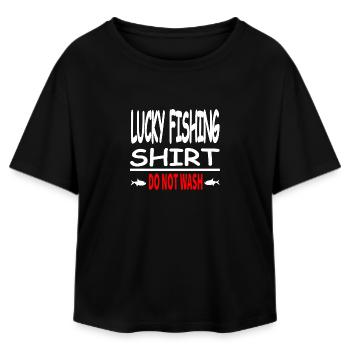 Angling - Relaxed Fit Women's Modal Cotton T-Shirt by Stanley/Stella - black - Front - AI Model Female 172 light (172cm)