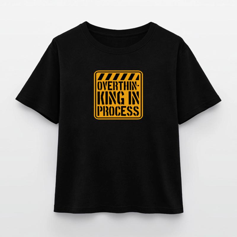 Overthinking In Process Funny Brooding Saying Logo Relaxed Fit Women's Modal Cotton T-Shirt by Stanley/Stella
