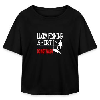 Angling - Relaxed Fit Women's Modal Cotton T-Shirt by Stanley/Stella - black - Front - AI Model Female 172 light (172cm)