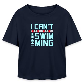 Je ne peux pas, j’ai une excuse de nageur drôle - T-shirt femme coupe décontractée en coton modal Stanley/Stella - marine - Devant - AI Model Female 172 light (172cm)